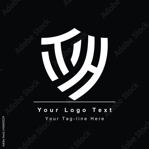 TH initial design logo shield icon symbol