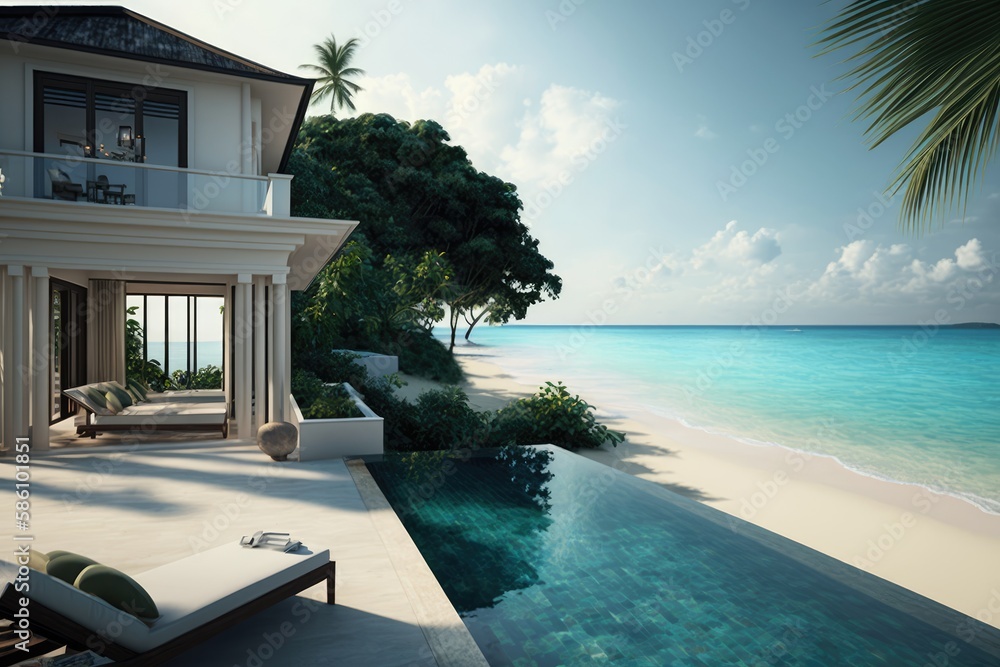 luxury beachfront villa with private infinity pool and outdoor shower ...