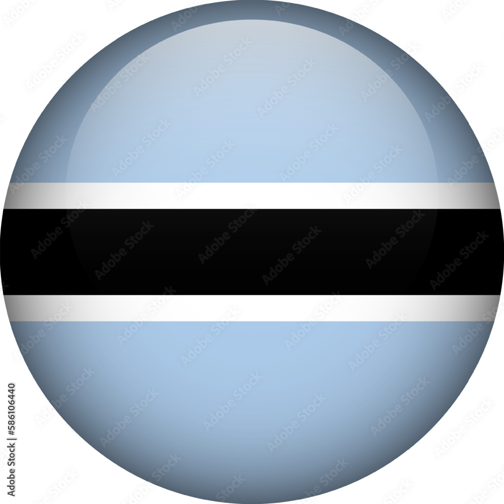 Botswana flag button. Round flag of Botswana. Vector flag, symbol. Colors and proportion correctly. Botswana flag button. Round flag of Botswana. Vector flag, symbol. Colors and proportion correctly.
