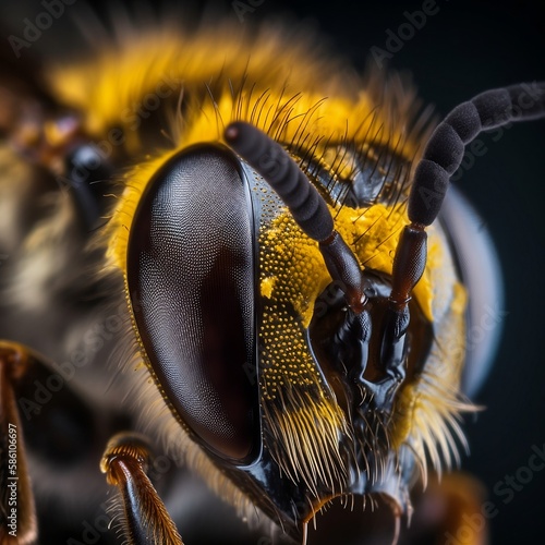 Wild Honey Bee Eye Macro Photograph © Adnan