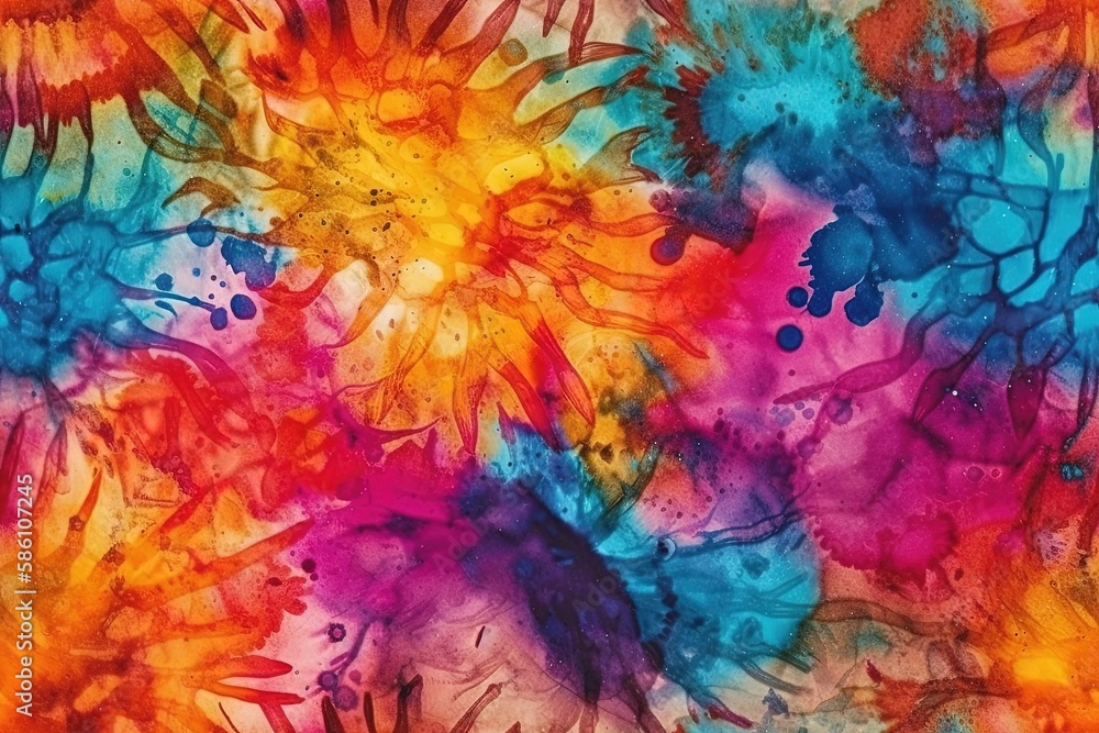 vibrant and colorful abstract painting with splatters of paint created with Generative AI technology vibrant and colorful abstract painting with splatters of paint created with Generative AI technology