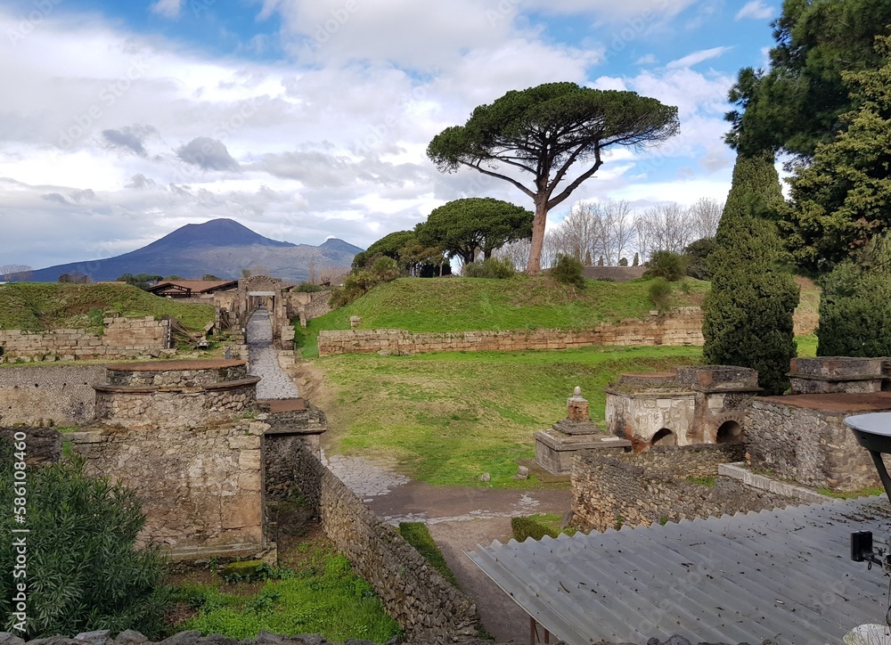 Fototapeta premium Archaeological excavations in the ancient city of Pompeii