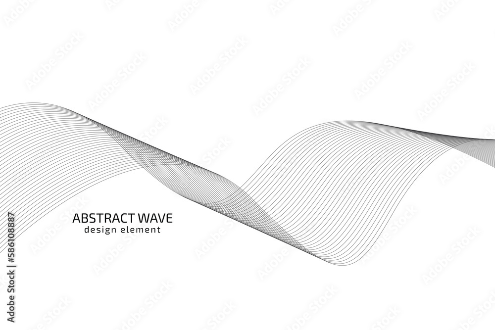 Abstract wave design element on white background Abstract wave design element on white background