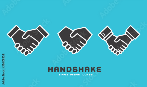 シンプルで使いやすい様々な種類の握手のベクターイラスト素材／ビジネス／契約／仲良し
