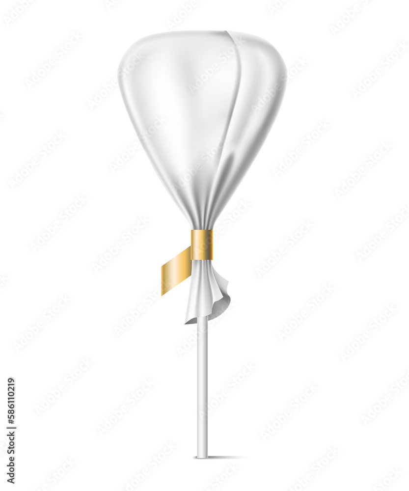 Candy stick wrapper mockup. Blank lollipop package realistic template Candy stick wrapper mockup. Blank lollipop package realistic template