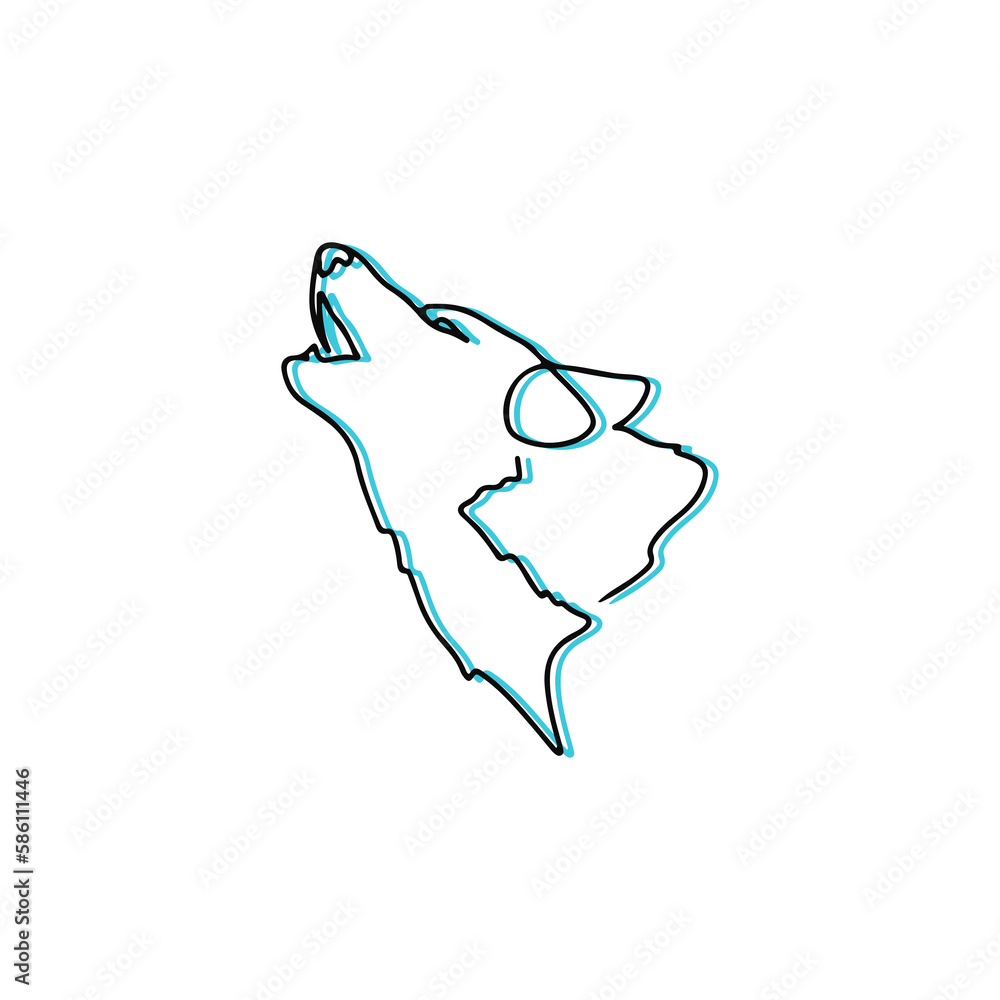 vector illustration of a howling wolf's head vector illustration of a howling wolf's head