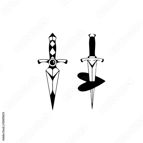 vector illustration of two daggers concept