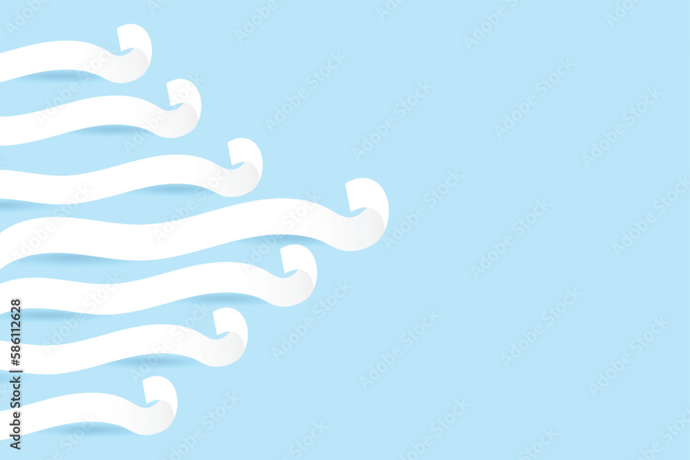 Minimal white paper roll up to growth creative concept on blue background for business. Vector illustration Minimal white paper roll up to growth creative concept on blue background for business. Vector illustration