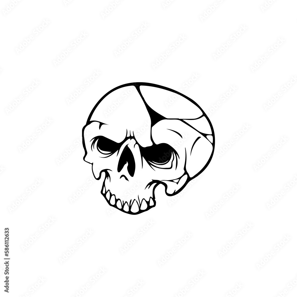 Obraz premium vector illustration of a spooky skull