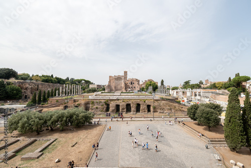 Italy, Rome - September 15, 2021: Temple of Venus and Roma on the territory of Roman Forum