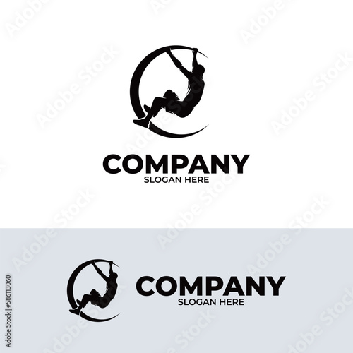 Pole vault athlete logo design inspiration