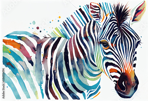Majestic Zebra Silhouette. AI Generated