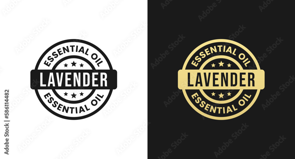 Lavender Oil Label or Lavender Essential Oil Label Vector Isolated in
