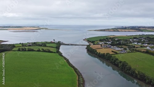 Aerial drone reveal of Saltmills Wexford and Historic Bannow Bay where the Normans invaded Ireland photo