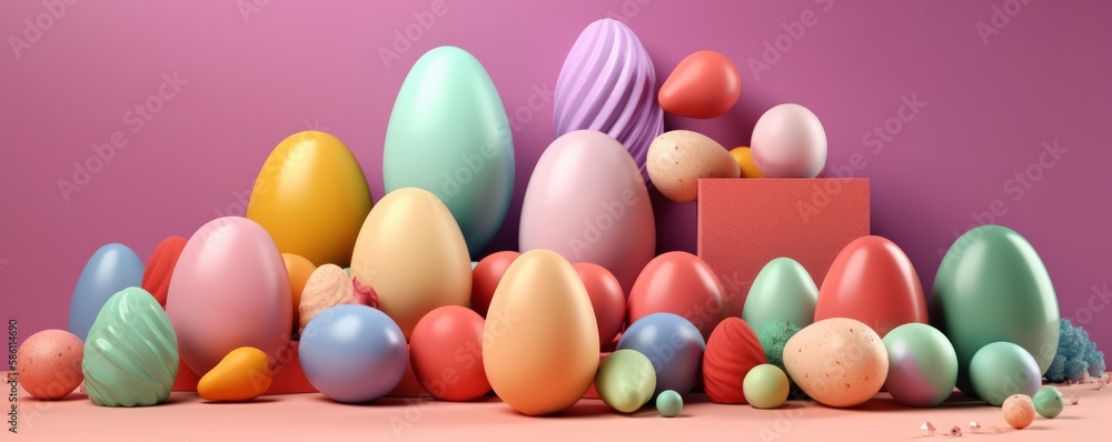 Vibrant Easter Eggs Arrangement on a Neutral Background: A Timeless Holiday Tradition