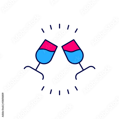 Filled outline Wine tasting, degustation icon isolated on white background. Sommelier. Smells of wine. Vector