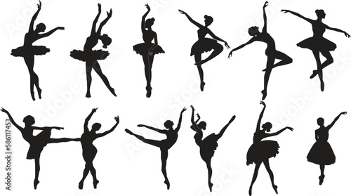 set of ballet dancers.silhouettes of ballet dancers