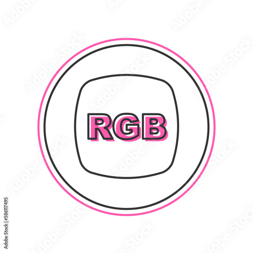 Filled outline Speech bubble with RGB and CMYK color mixing icon isolated on white background. Vector