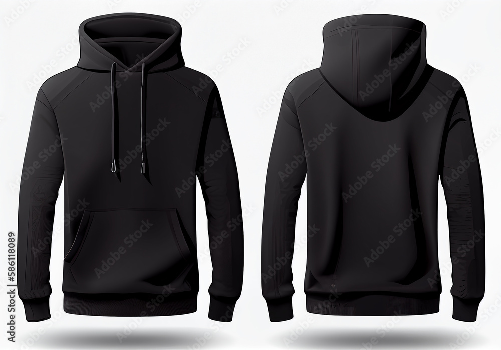 Blank black male hoodie sweatshirt long sleeve template, mens hoody ...