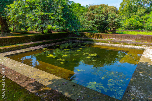 Pond in Alahana Pirivena at Polonnaruwa, Sri Lanka photo