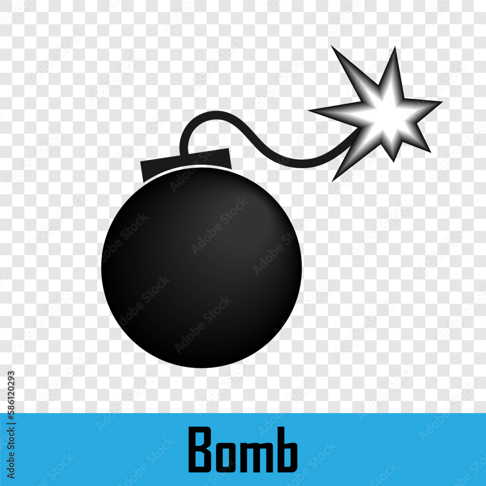Obraz premium Bomb. Explosion. Dangerous bomb. Grenade. Terrorists. Vector