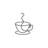 cup logo ornament line design vector illustration