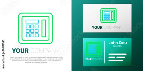 Line Safe icon isolated on white background. The door safe a bank vault with a combination lock. Reliable Data Protection. Colorful outline concept. Vector
