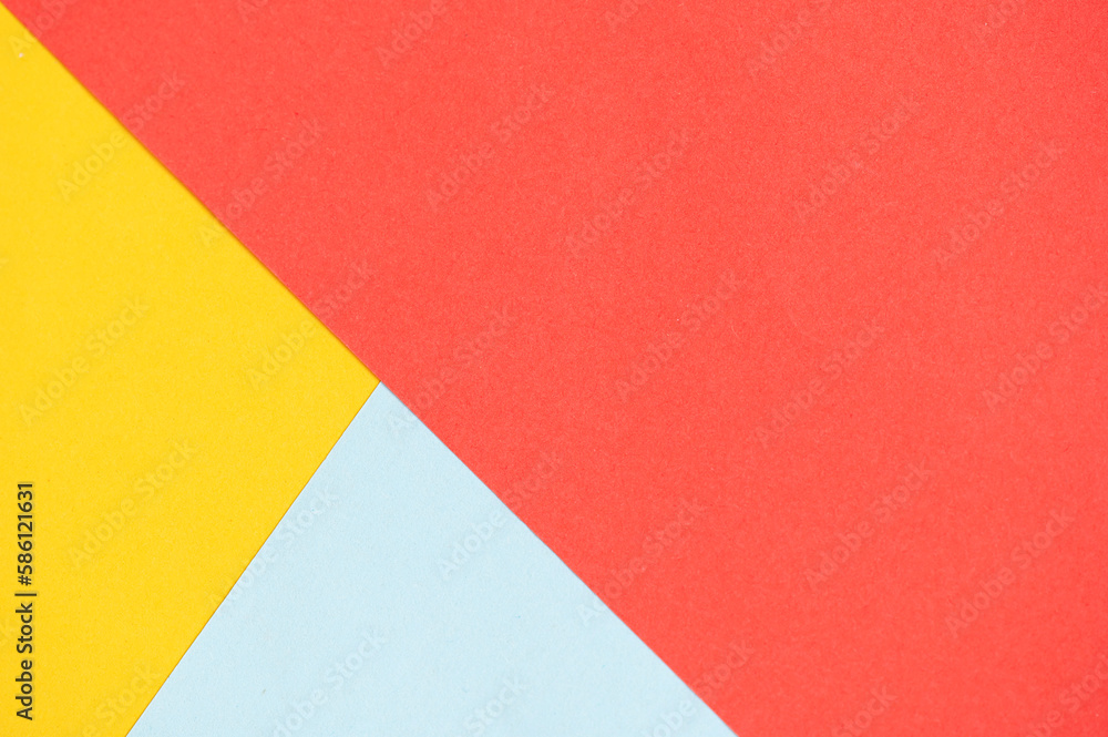 Colorful background with yellow, red and blue triangle. Abstract background