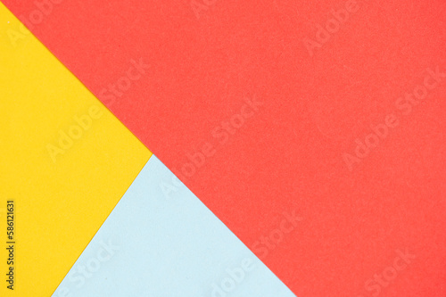 Colorful background with yellow, red and blue triangle. Abstract background