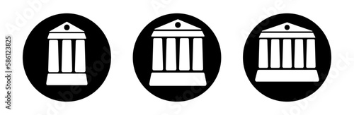 Column house vector icon. Greek temple. Roman parthenon. Museum, bank and university building. 