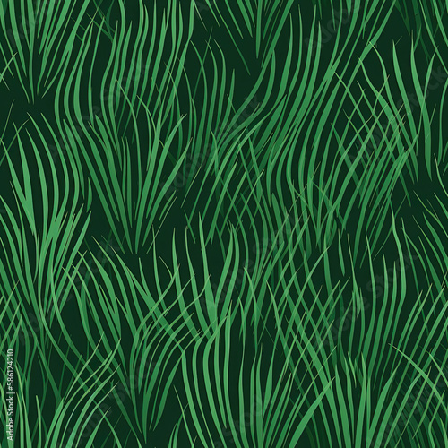 A seamless pattern of Easter grass. Generative ai.