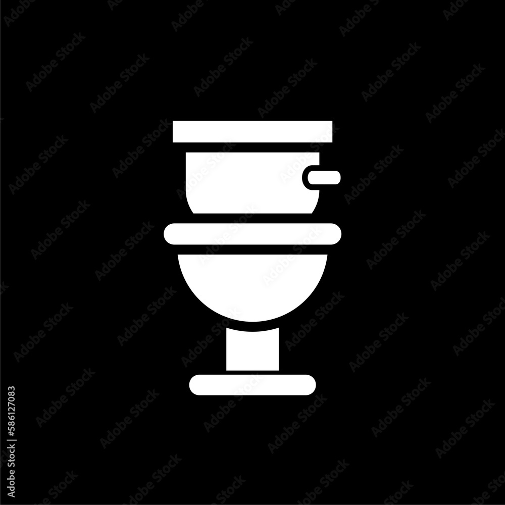 Toilet icon isolated on black background Toilet icon isolated on black background