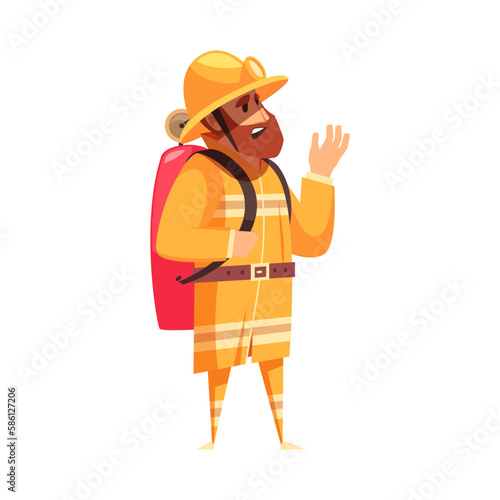 Firefighter Flat Illustration