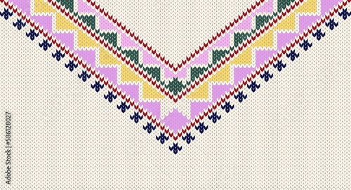 indigenous retro knitting patterns, Festive Sweater Design. Seamless Knitted Pattern