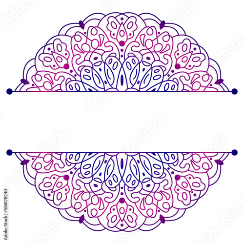 Mandala. Split pattern in form of mandala for Henna Mehndi or tattoo decoration. Decorative ornament in ethnic oriental style, vector illustration.	