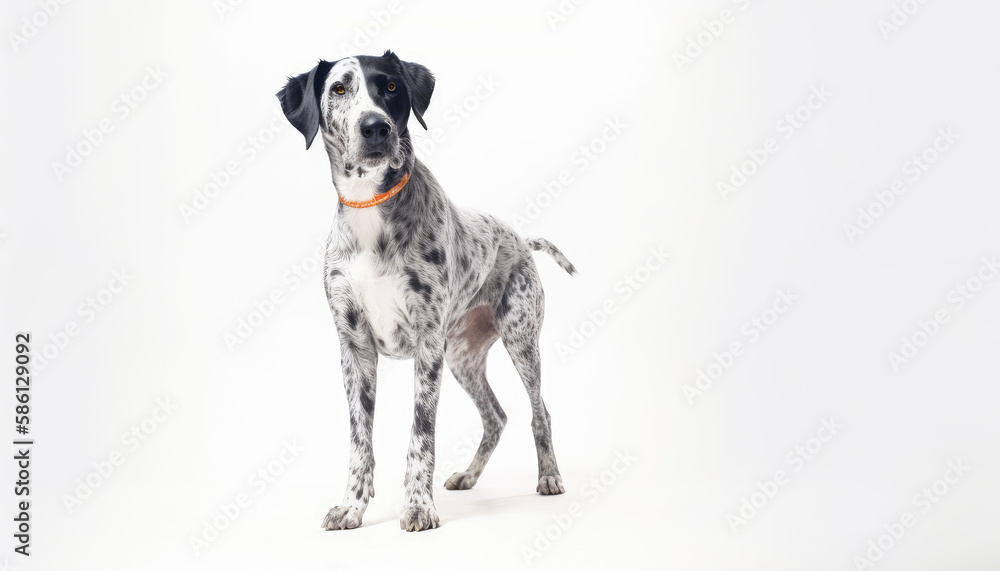 Dog portrait isolated on white. Generative AI
