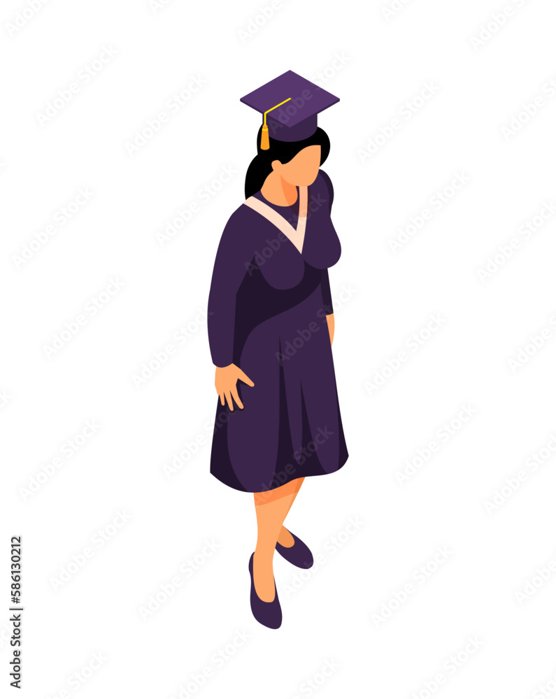 Isometric University Graduate Isometric University Graduate