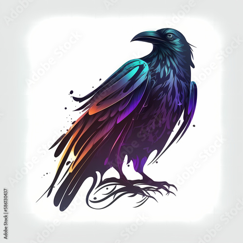 Raven Logo. Generative AI photo