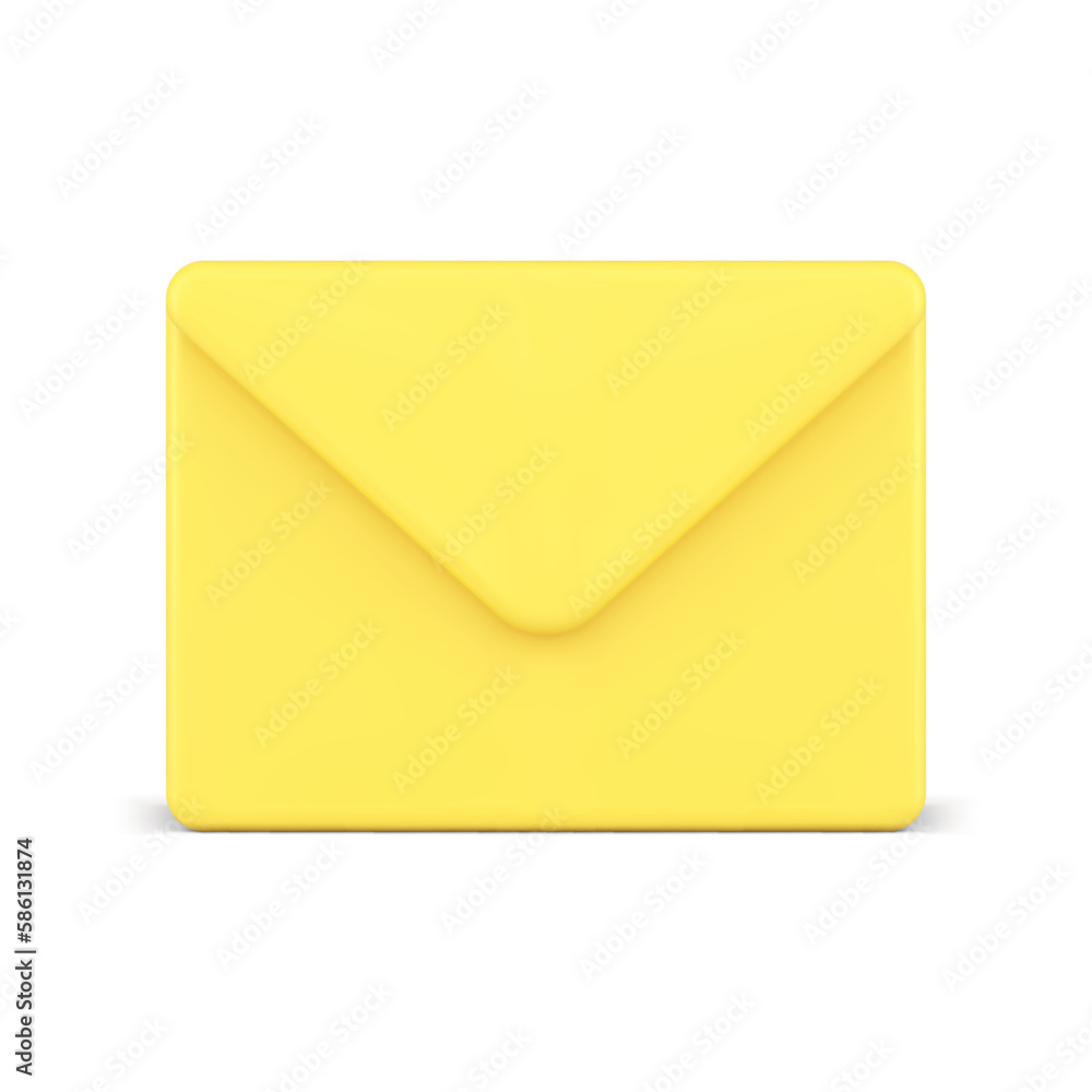 Mail envelope incoming message new letter notification yellow email information 3d icon vector Mail envelope incoming message new letter notification yellow email information 3d icon vector