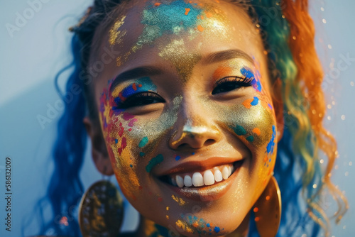 Colorful Expression of Joyous Smiles  Generative Ai
