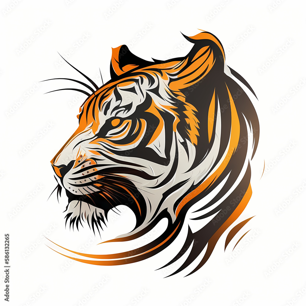 Tiger Head Logo. Generative AI Tiger Head Logo. Generative AI