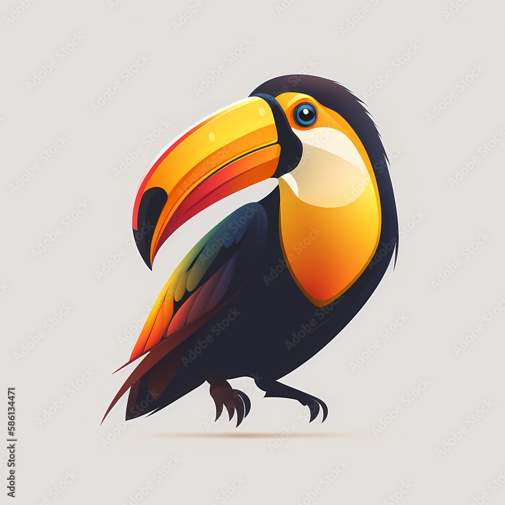 Naklejka premium Toucan Logo. Generative AI