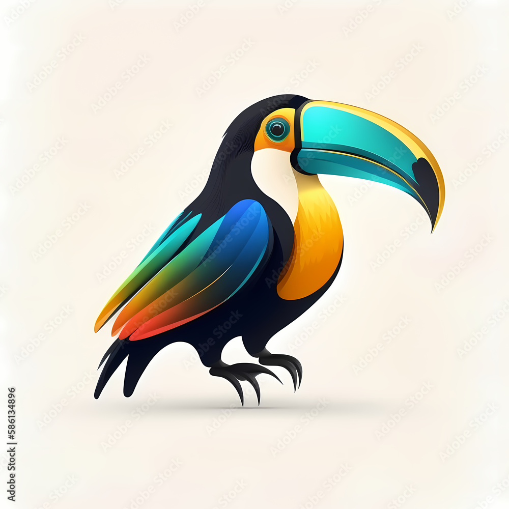 Naklejka premium Toucan Logo. Generative AI