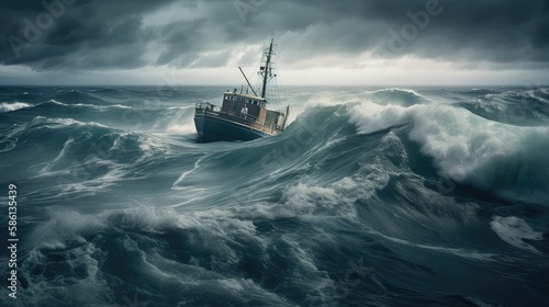 storm over the sea, generative AI © legendexpert