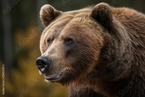realistic brown bear close up portrait, generative AI