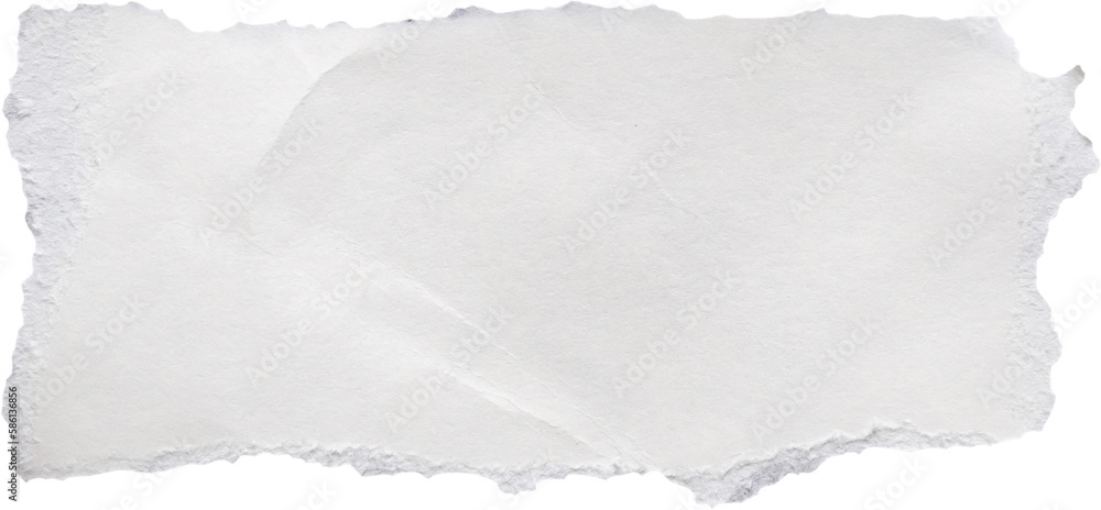 piece of white paper tear isolated on white background - obrazy, fototapety, plakaty 
