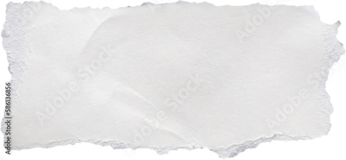 Photographie piece of white paper tear isolated on white background