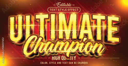 Editable text style effect - Ultimate Champion text style theme.