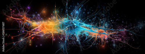 neuron, impulse, brain, cell, fractal, light, space, motion, energy, backdrop, movement, design, illustration, element, swirl, science, technology, glow, texture, concept, universe, imagination