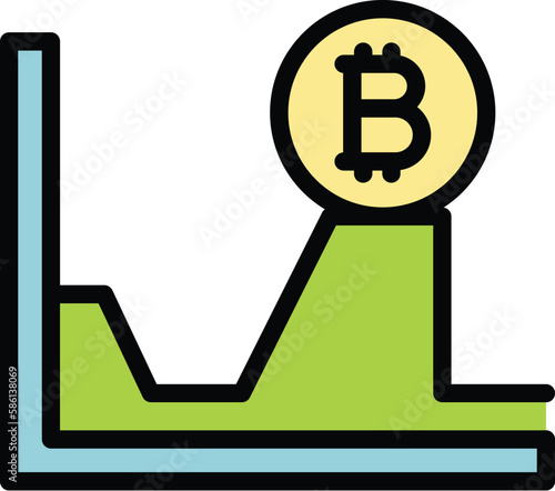 Bitcoin evolution icon. Outline Bitcoin evolution vector icon for web design isolated on white background color flat